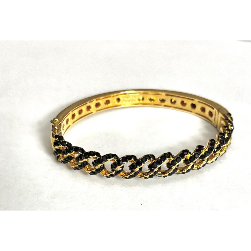 Gold Color Bracelet with Little‎ Black Sprinkles on the Braid